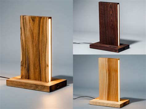 Wooden Table Led Lamp Usb Charger Modern Minimalist Loft Design
