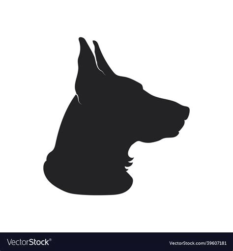 Detailed Dog Profile Silhouette Simple Black Icon Vector Image