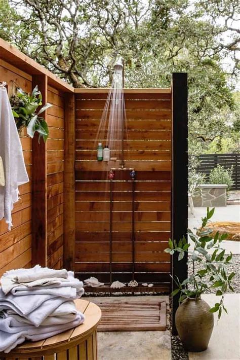Outdoor Garden And Backyard Shower Space Enclosure Design Ideas Home Topic