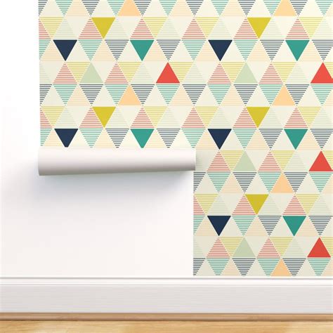A modern tile removable wallpaper design, in a yellow colorway, was inspired by installation is easy, simply peel away the back liner and stick to the wall! Peel-and-Stick Removable Wallpaper Geometric Triangles ...