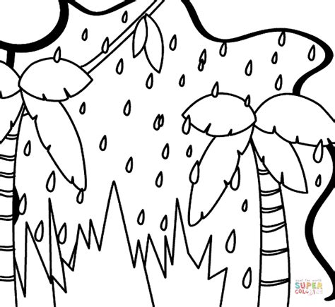 Tormenta tropical gamma se acerca a costas mexicanas: Dibujo de Lluvia En La Selva para colorear | Dibujos para ...