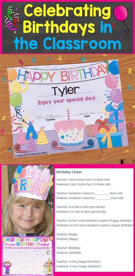 Celebrating Birthdays In The Classroom Student Birthday Ideas