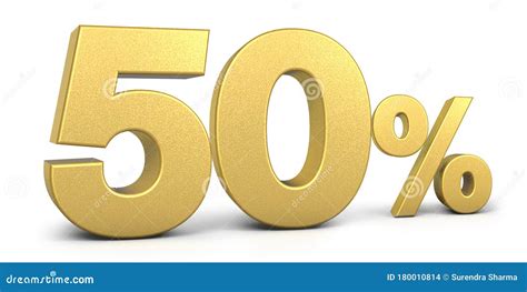 Golden 50 Percent Off Discount Sign Special Offer 50 Off Discount Tag