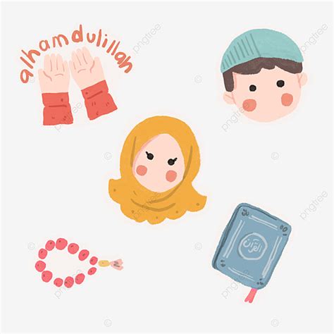 Islamic Couples White Transparent Cute Couple Islamic Sticker Sticker