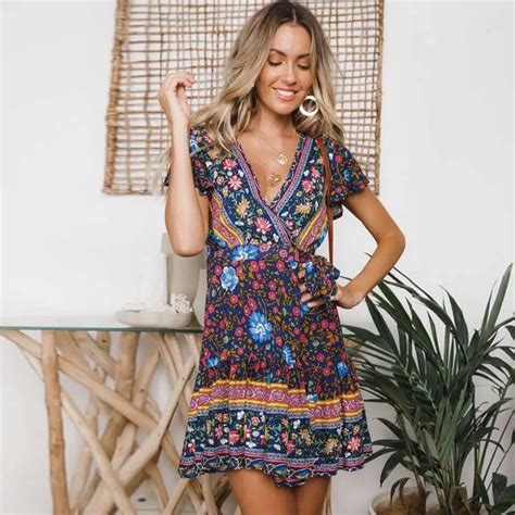 free shipping bohemian 2019 boho dress floral print ruffle jkp1497 allkpop shop