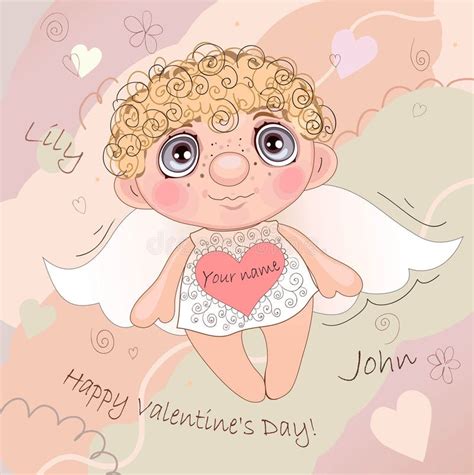 Named Angel Heart Card Valentine Day Stock Illustrations 3 Named