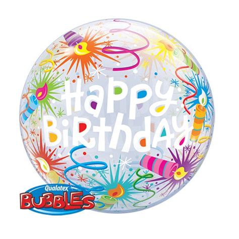 22 Inch Qualatex Bubble Birthday Lit Candles Balloon 16658