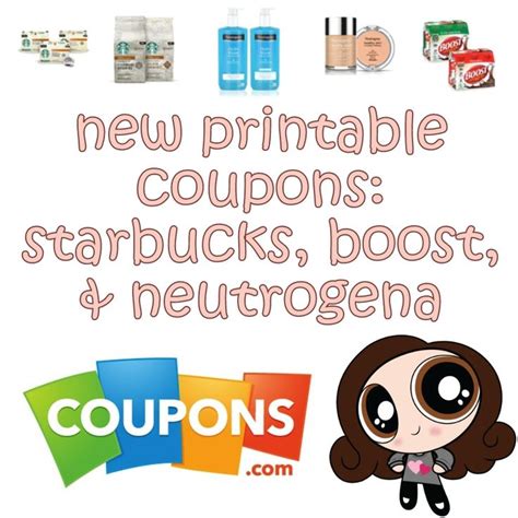 New Printable Coupons For Starbucks Boost And Neutrogena Printable