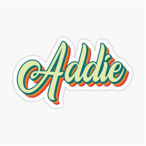 Addie Name Label In Retro Color Sticker For Sale By Mastercoshop