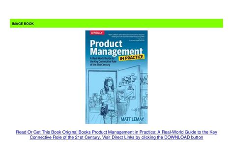 Original Books Product Management In Practice A Real World Guide To