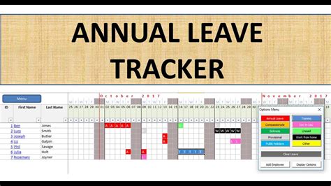 Employee Leave Tracker 11 Excel Annual Leave Template Excel