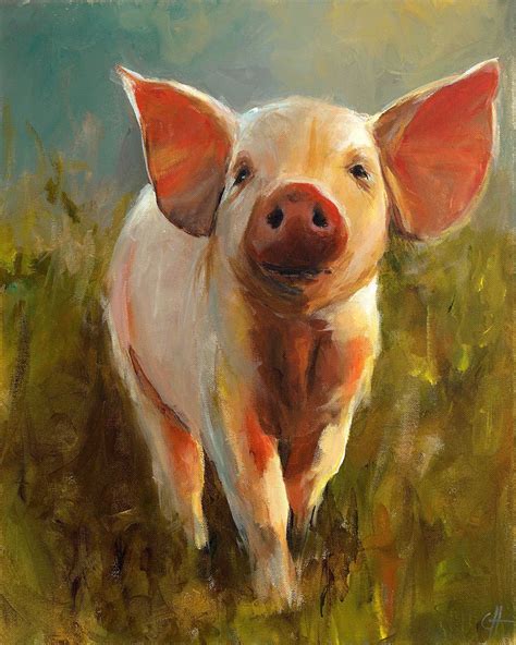 Pig Painting Morning Pig 16x20 Original Painting 32500 Via Etsy