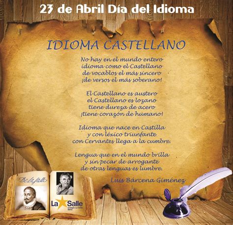 El día del idioma español es un homenaje al gran escritor español miguel de cervantes saavedra. 23 de abril, Día del Idioma Castellano