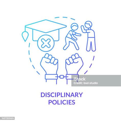 Disciplinary Policies Blue Gradient Concept Icon Stock Illustration