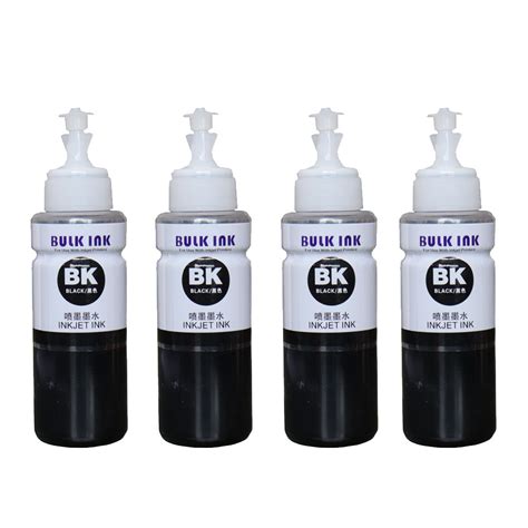 1 Set 4 X70ml Black Printer Ink Refill Kit For Epson For Canon For Hp