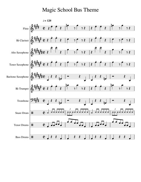 Browse handpicked quality stock music for your multimedia projects. Magic School Bus Theme Sheet music for Flute, Clarinet, Alto Saxophone, Tenor Saxophone ...