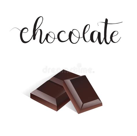 Chocolate Slice Vector Dark Chocolate Realistic Stock Vector