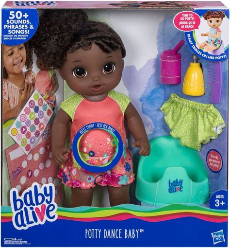 Hasbro Baby Alive Potty Dance Baby Black Curly Hair Doll Baby Alive