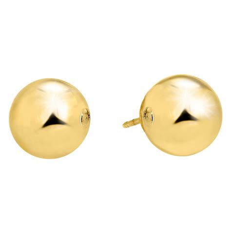 JewelStop 14k Real Yellow Gold Stud Ball Earrings 8 Mm Walmart