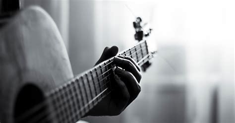 Playing Guitar Black And White Stock Photo Download