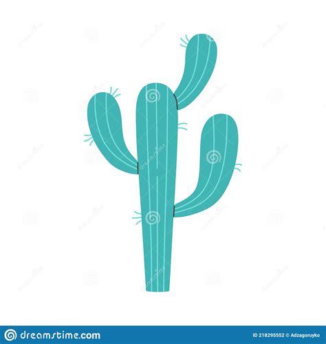 Mexican Cactus Desert Spiny Cute Flower Exotic Plant Stock Vector