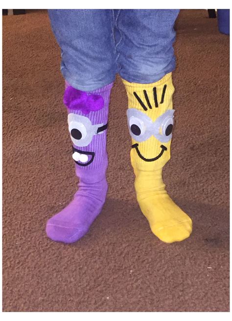 Crazy Socks Day At School For Boys Funny Crazy Sock Day Minions