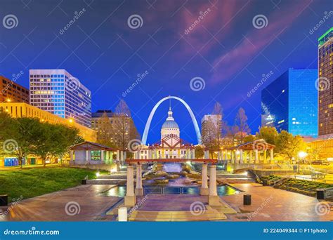 Downtown St Louis City Skyline Cityscape Of Missouri In Usa Editorial