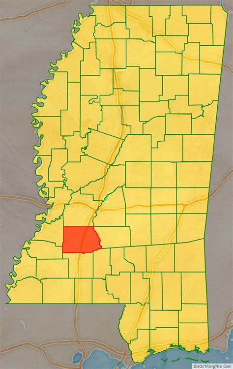 Map Of Copiah County Mississippi