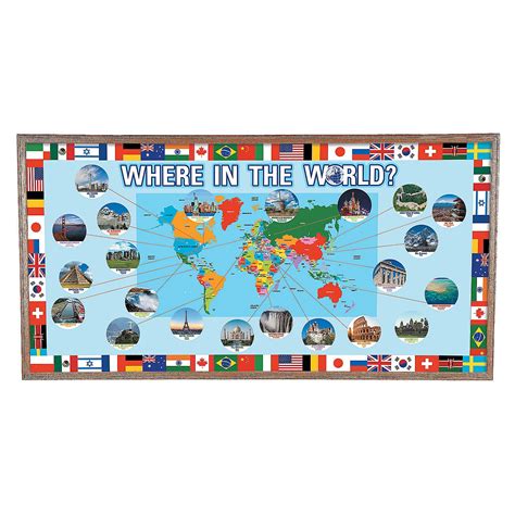 Around The World Bulletin Board Set Educational 63 Pieces