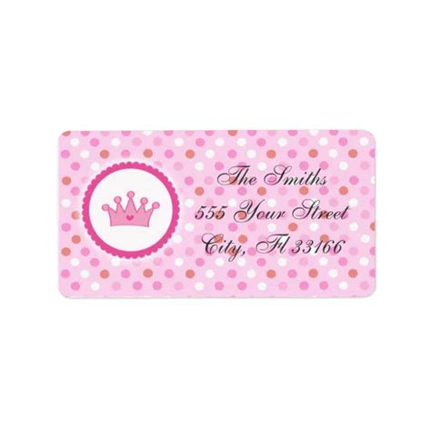 Princess Return Address Labels Pink Zazzle