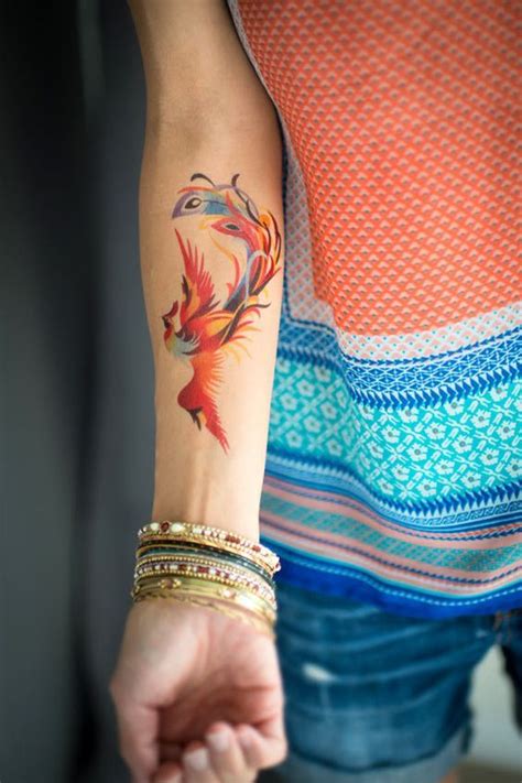 Cute Colorful Phoenix Tattoo On Forearm Phoenixbird Tats And Others