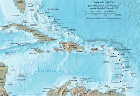 Mapa Del Caribe Y Sus Islas Antillas Mayores Y Antillas Menores
