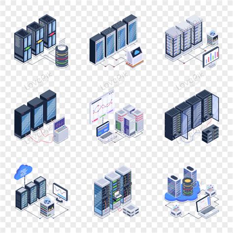 Vector Icons Of Server Technology In Modern Style Modern Style Icon