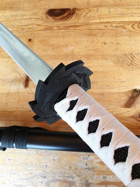 Foam Katana And Wood Scabbard White Grip Perfect For Deadpool Etsy
