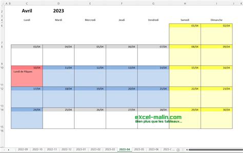 Calendrier Scolaire 2022 2023 Excel Et Pdf Modifiable Et Gratuit