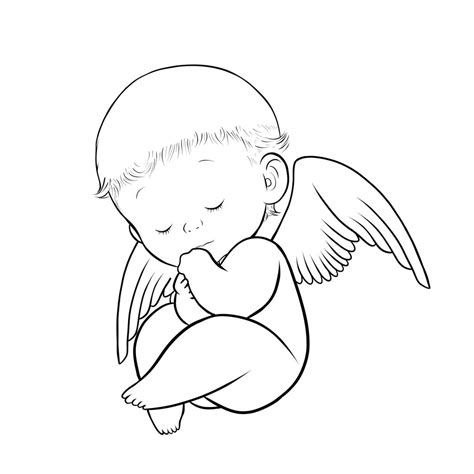 Collection Of Baby Angel Png Black And White Pluspng