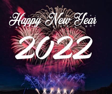 Gelukkig Nieuw Jaar 2022 Met Vuurwerk Achtergrond Stock Foto Image Of