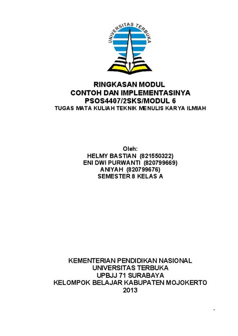 Karya Ilmiah Ut Contoh Karil Ut Ilmu Administrasi Negara Adpu4560