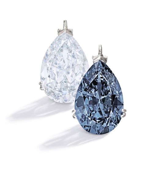 Bunny Mellon Fancy Blue And White Diamond Drops Colored Diamonds