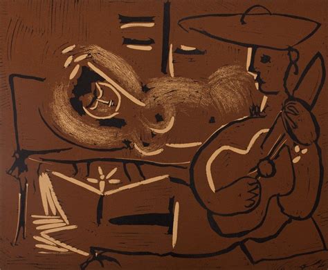 Pablo Picasso Naked Woman And Guitarist Linocut My XXX Hot Girl
