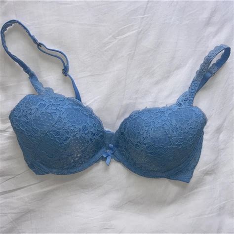 the cutest blue lace bra hardly worn and in good depop