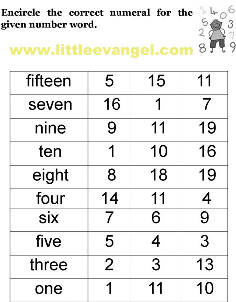 Number Words Worksheets For Kindergarten Number Words Worksheets