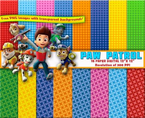 Digital Paper Pack Paw Patrol Paper Pack By Partykitsprintables Paw