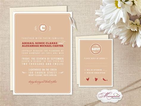 Country Chic Wedding Invitations Sample Set By Merrymint On Etsy 400