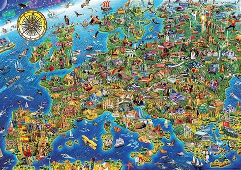 Puzzle Educa 500 Items Crazy Map Of Europe