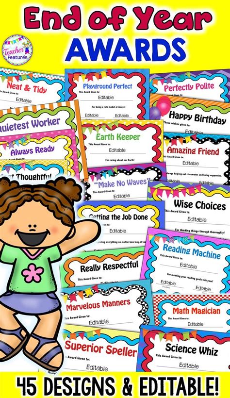 Editable Award Certificates And End Of The Year Awards Teacher Features