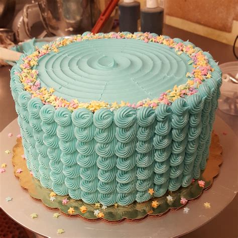 I Was Told You Guys Would Be Into This Blue Buttercream Swirly Cake