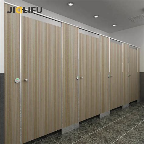 Kepler Phenolic Woodgrain Board Toilet Partition Compact Bathroom