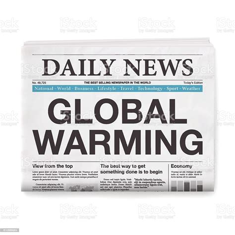 Global Warming Headline Newspaper Isolated On White Background Stock ...