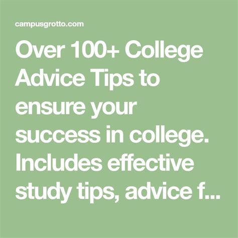 The Words Over 100 College Advice Tips To Ensure Your Success In